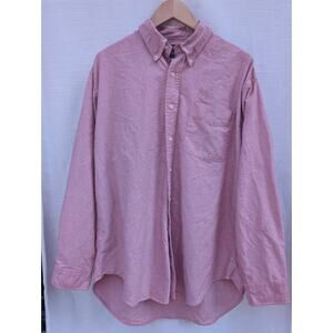 T Harris London Mens Pink Chambray Button Down Shirt L Career Special Occasion